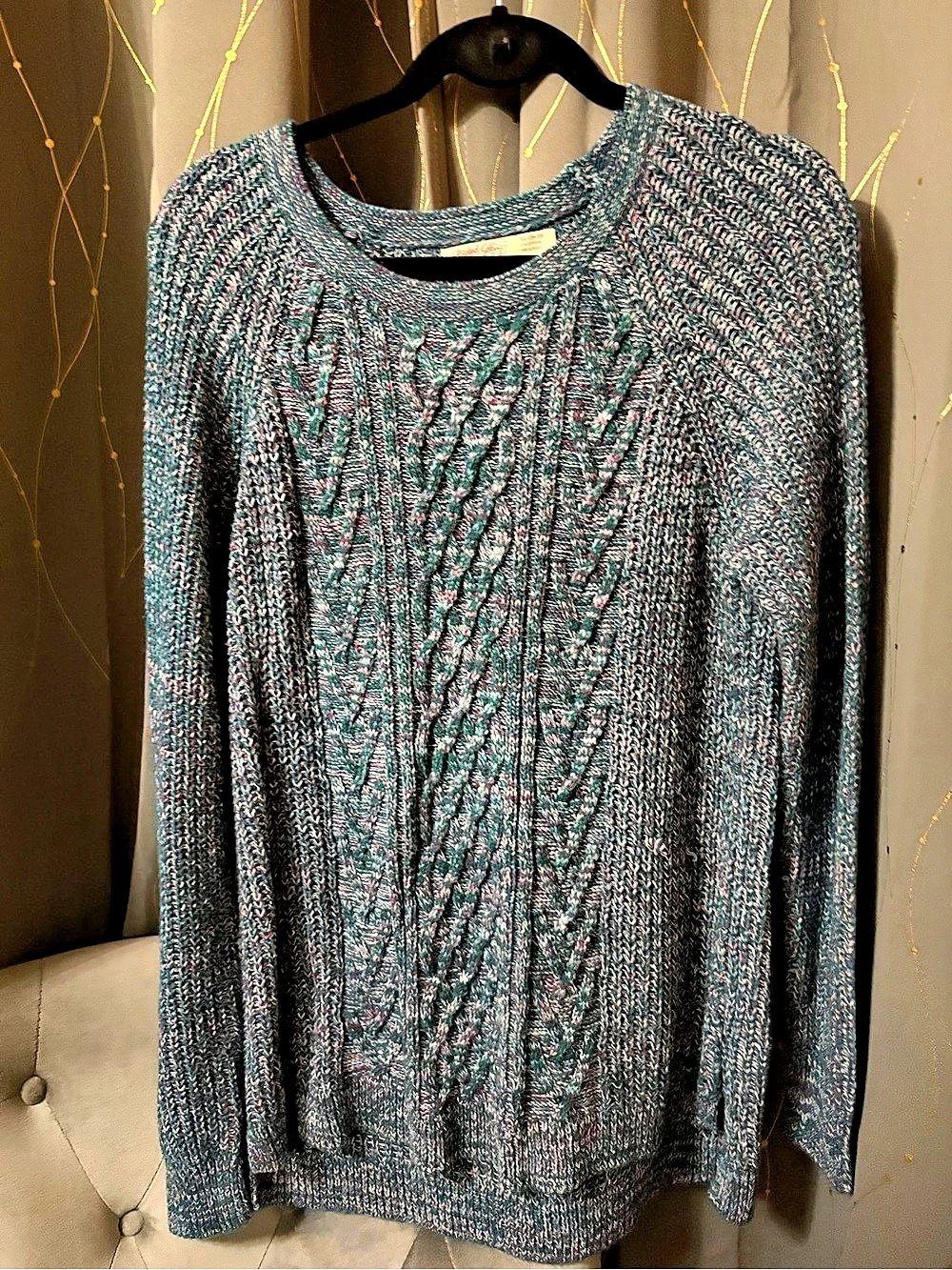 Faded Glory Cable Knit Sweater in Multicolor Size XL NWT